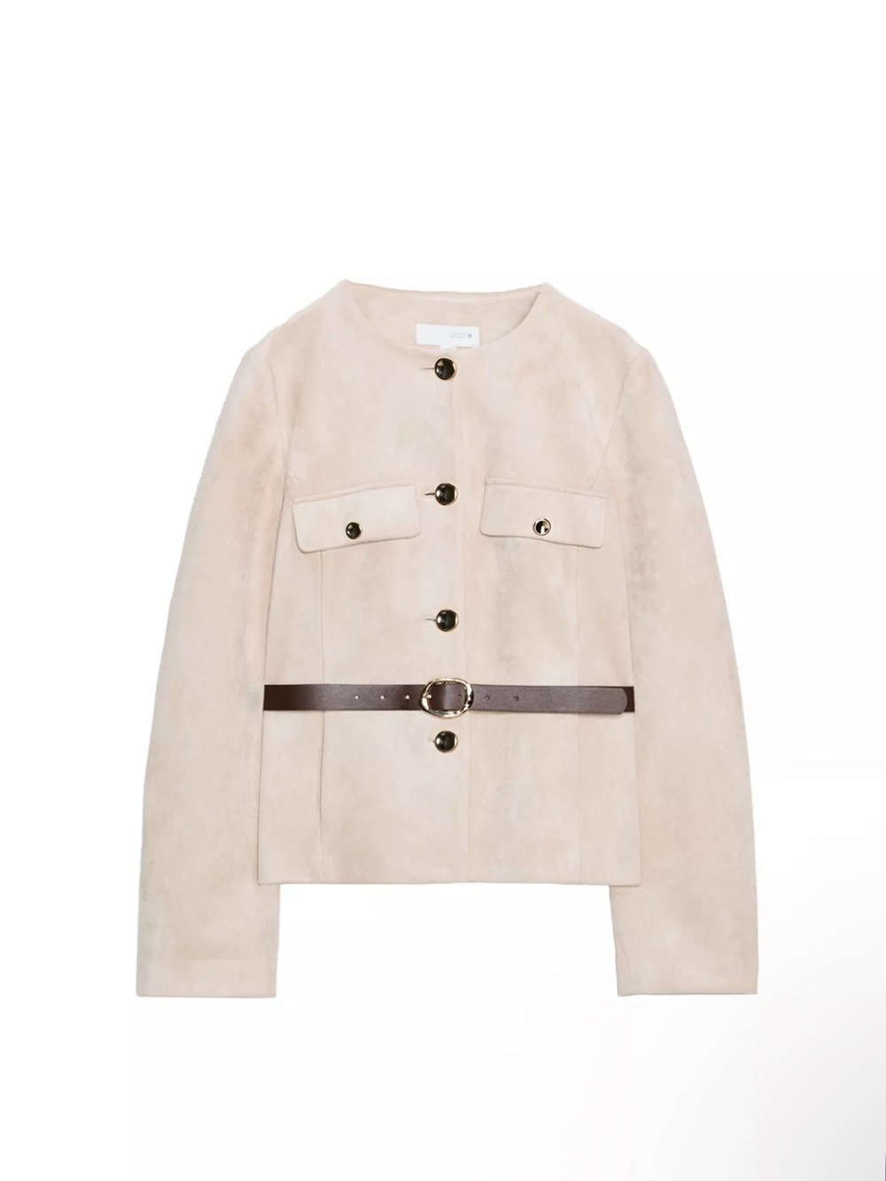 Zara Faux Suede Belted blazer